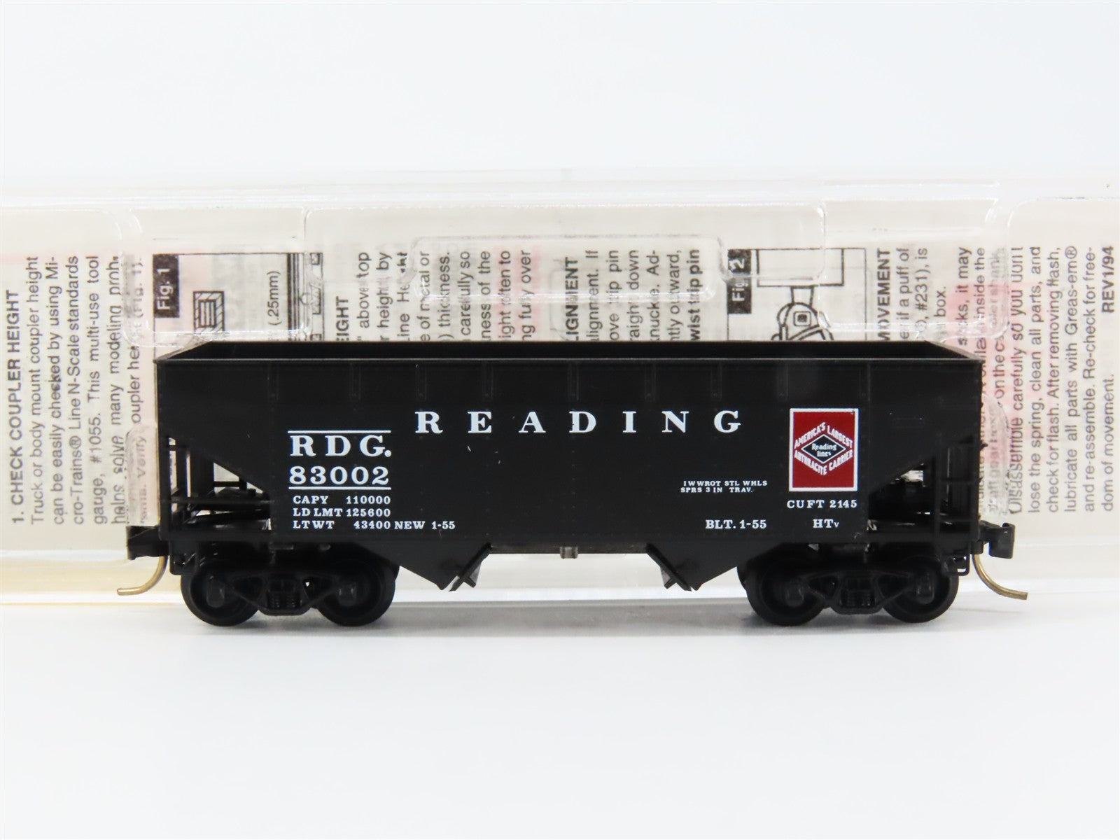 N Scale Micro-Trains MTL 55310 RDG Reading 33' 2-Bay Hopper 83002 RTR