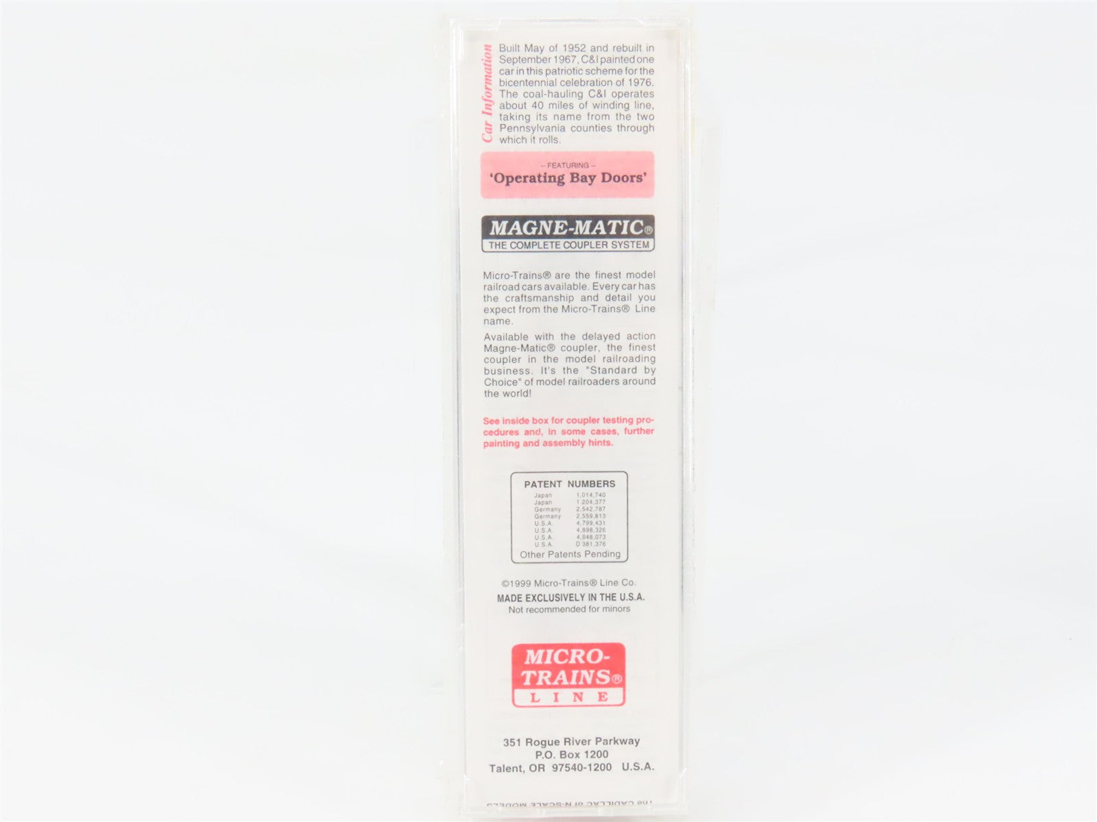 N Scale Micro-Trains MTL 55430 C&I Cambria & Indiana 33' 2-Bay Hopper 1976 RTR