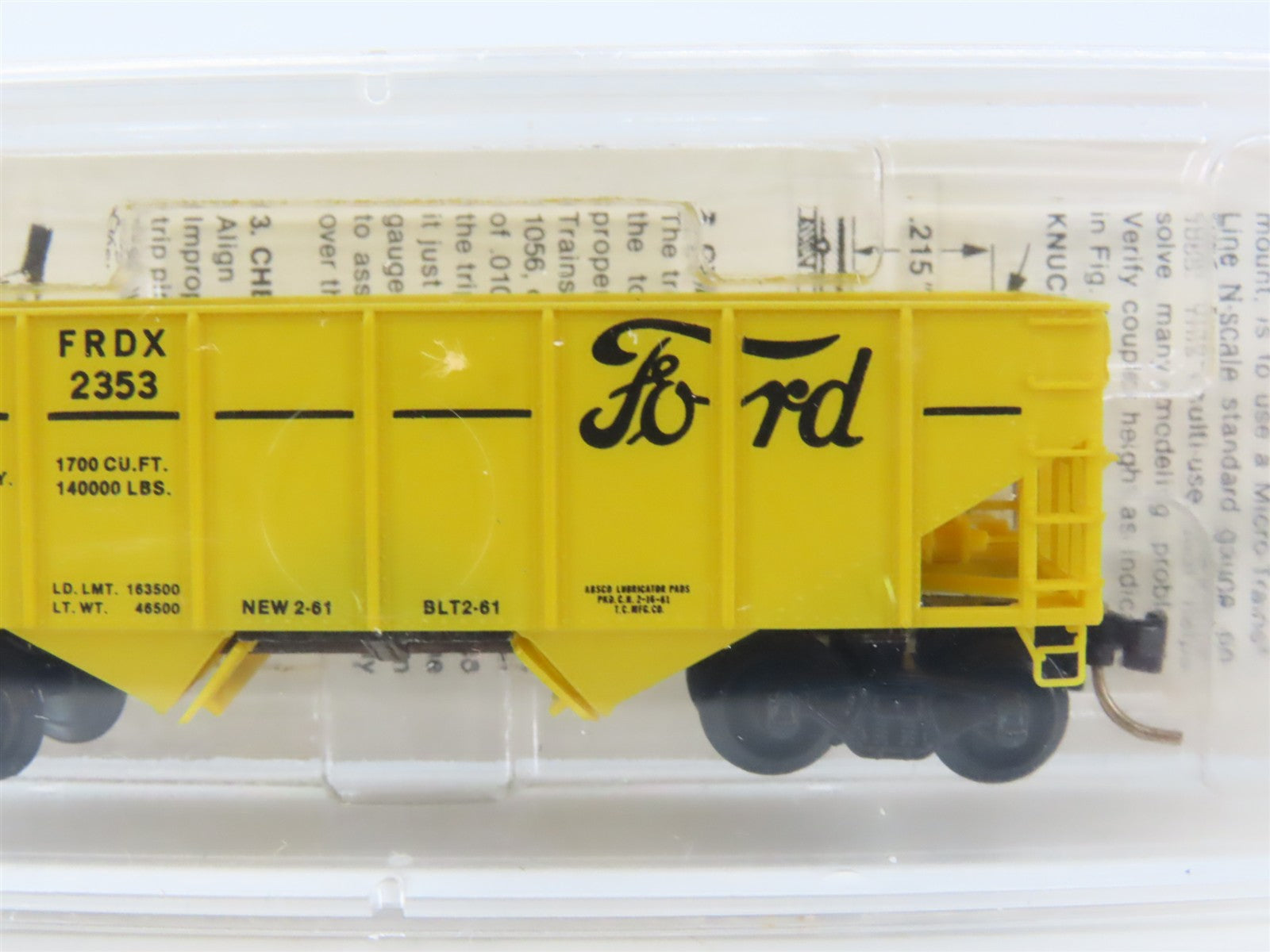 N Scale Micro-Trains MTL 56020 FRDX Ford 33' 2-Bay Hopper 2353 RTR