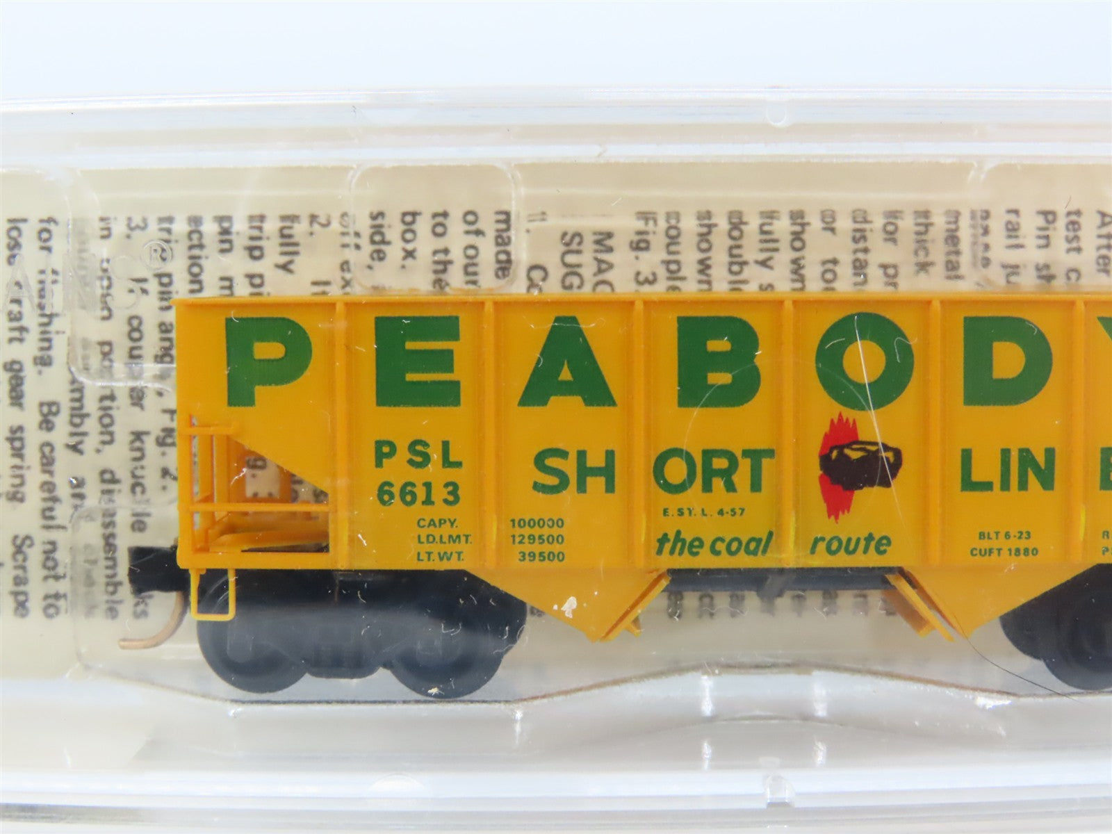 N Scale Micro-Trains MTL 56050 PSL Peabody Short Line 33' Hopper 6613 RTR