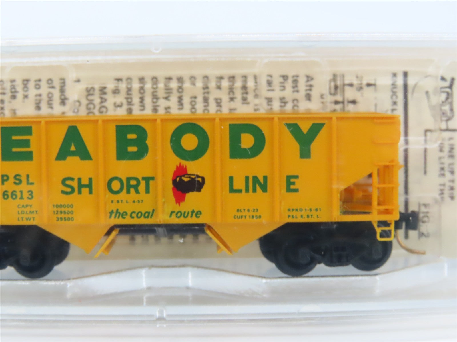N Scale Micro-Trains MTL 56050 PSL Peabody Short Line 33' 2-Bay Hopper 6613 RTR