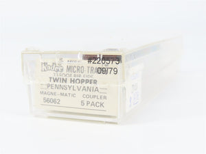 N Scale Micro-Trains MTL 56062 Pennsylvania 33' 2-Bay Rib Side Twin Hopper RTR