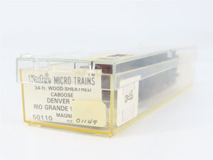 N Scale Micro-Trains MTL 50110 Denver & Rio Grande Western 34' Caboose 01149 RTR