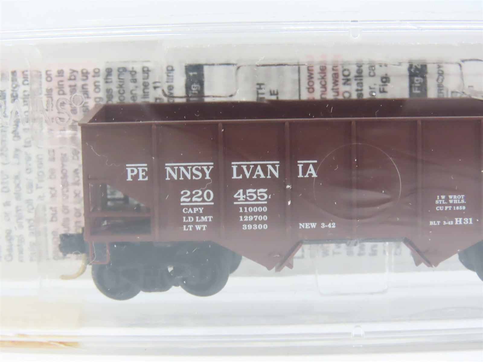 N Scale Micro-Trains MTL 56060 PRR Pennsylvania 33' 2-Bay Hopper 220455 RTR