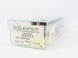N Scale Micro-Trains MTL 50110 Denver & Rio Grande Western 34' Caboose 01189 RTR