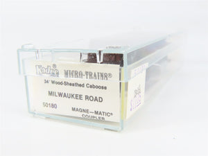 N Scale Micro-Trains MTL 50180 Milwaukee Road 34' Wood-Sheathed Caboose RTR