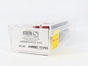 N Scale Micro-Trains MTL 50190 Chesapeake & Ohio 34' Wood Sheathed Caboose RTR