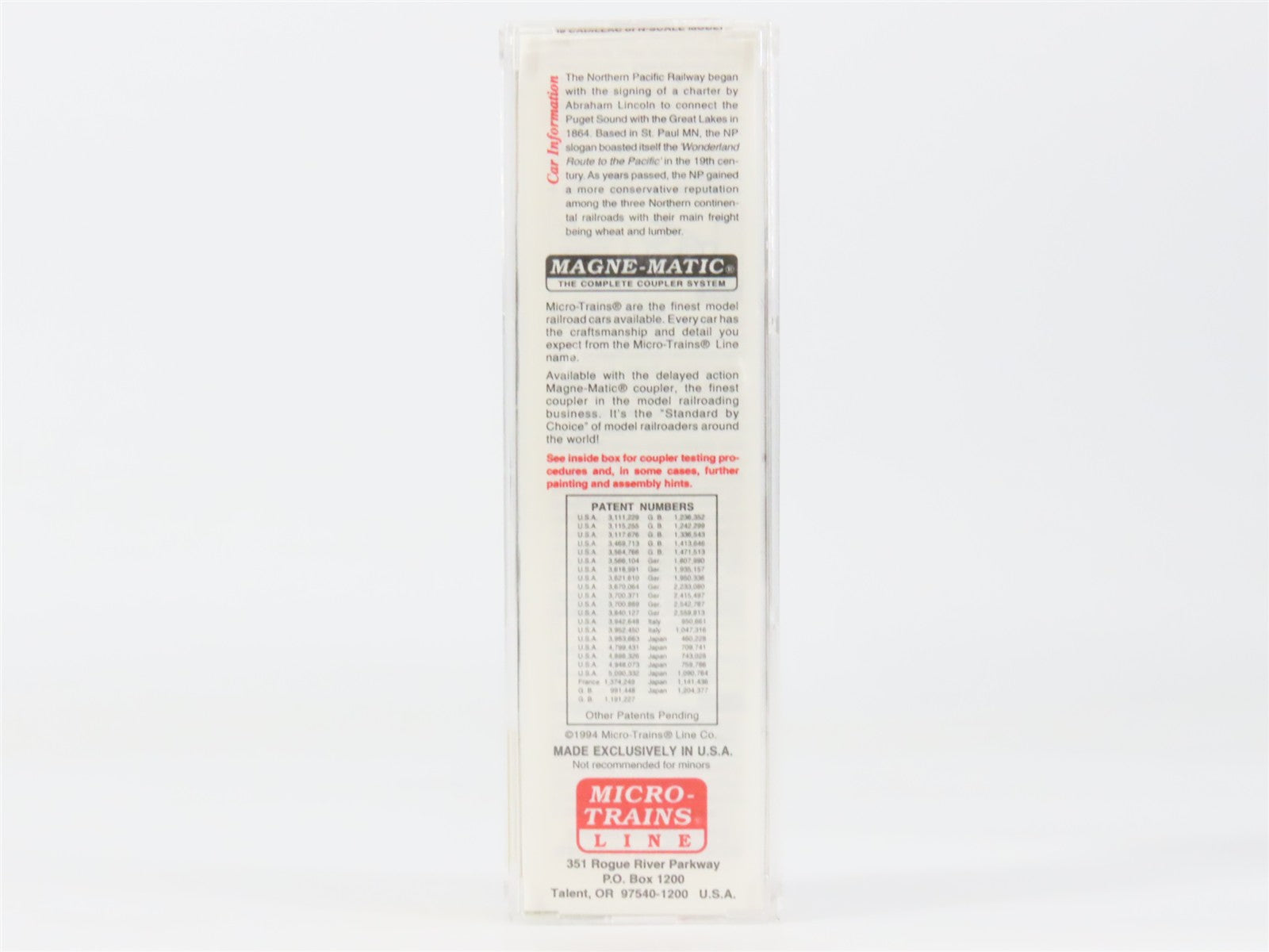 N Scale Micro-Trains MTL 51050 NP Northern Pacific 34' Wood Sheathed Caboose RTR