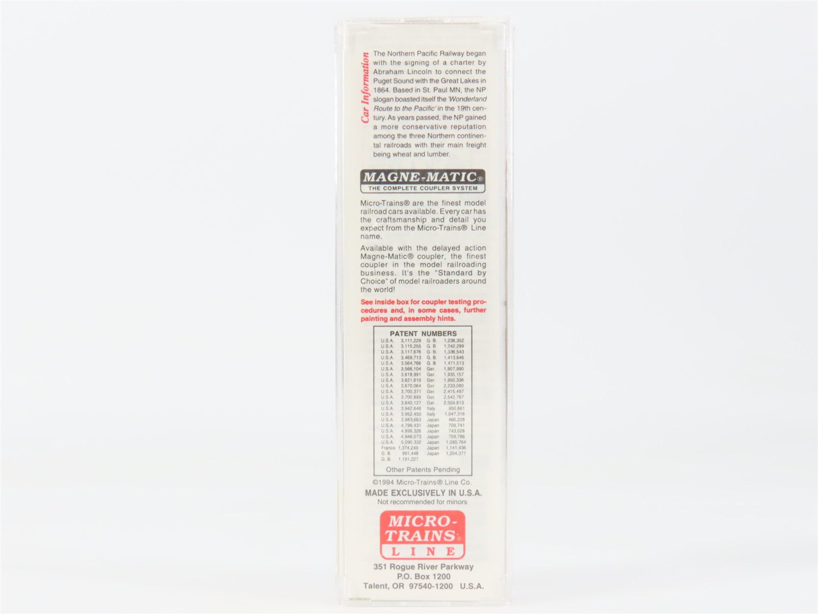 N Scale Micro-Trains MTL 51050 NP Northern Pacific 34' Wood Sheathed Caboose RTR