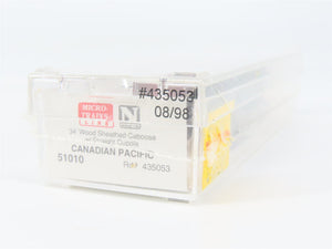 N Scale Micro-Trains MTL 51010 Canadian Pacific 34' Wood Sheathed Caboose RTR