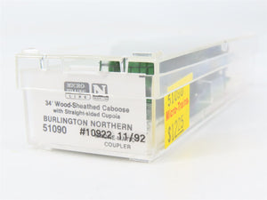 N Scale Micro-Trains MTL 51090 Burlington Northern 34' Wood-Sheathed Caboose RTR