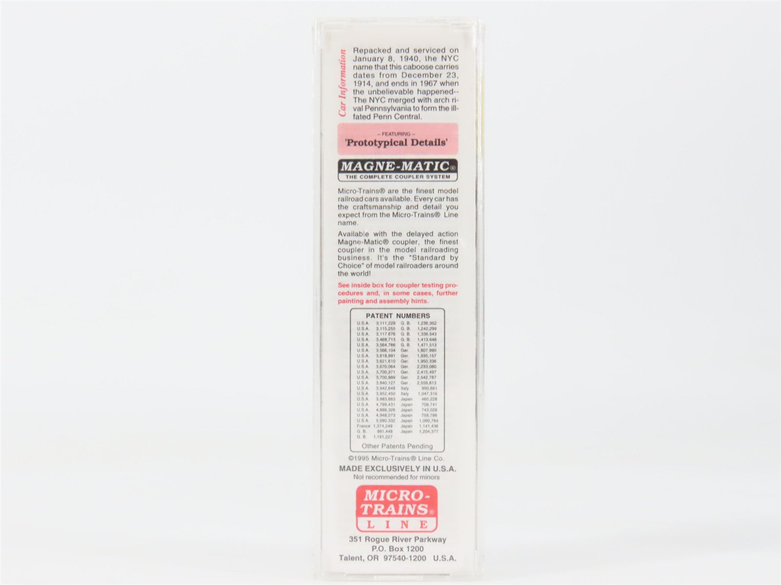 N Scale Micro-Trains MTL 51080 New York Central 34' Wood Sheathed Caboose RTR