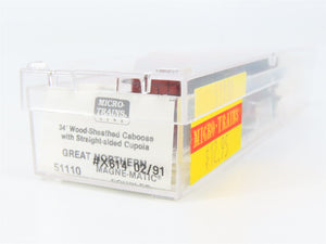 N Scale Micro-Trains MTL 51110 Great Northern 34' Wood-Sheathed Caboose X614 RTR
