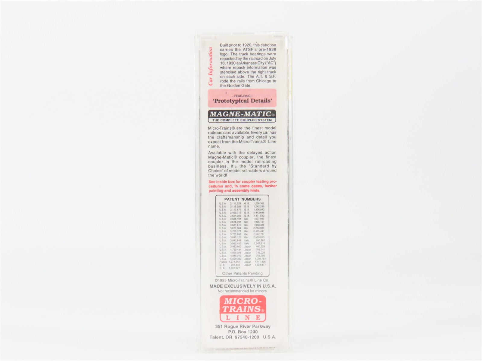 N Scale Micro-Trains MTL 51100 ATSF Santa Fe 34' Wood Sheathed Caboose 1207 RTR