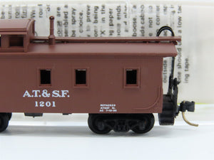 N Scale Micro-Trains MTL 51100 ATSF Santa Fe 34' Wood-Sheathed Caboose 1201 RTR