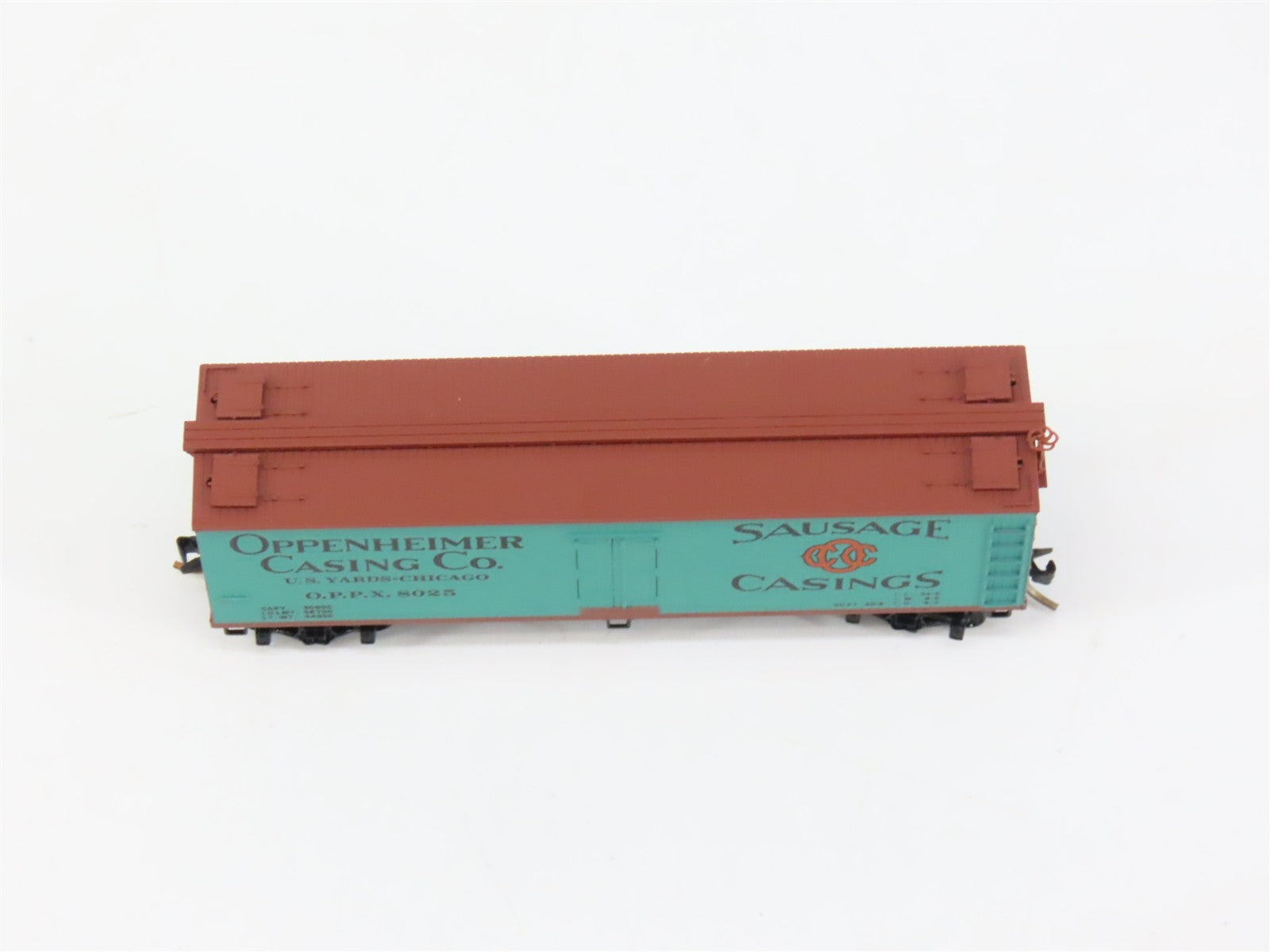 N Scale Micro-Trains MTL 49280 OPPX Oppenheimer Casing Co. 40' Reefer 8025 RTR