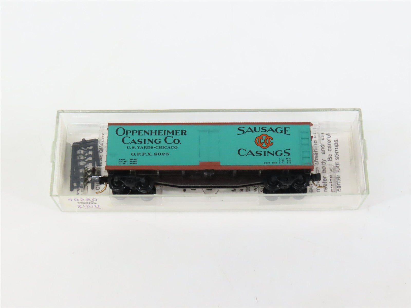 N Scale Micro-Trains MTL 49280 OPPX Oppenheimer Casing Co. 40' Reefer 8025 RTR
