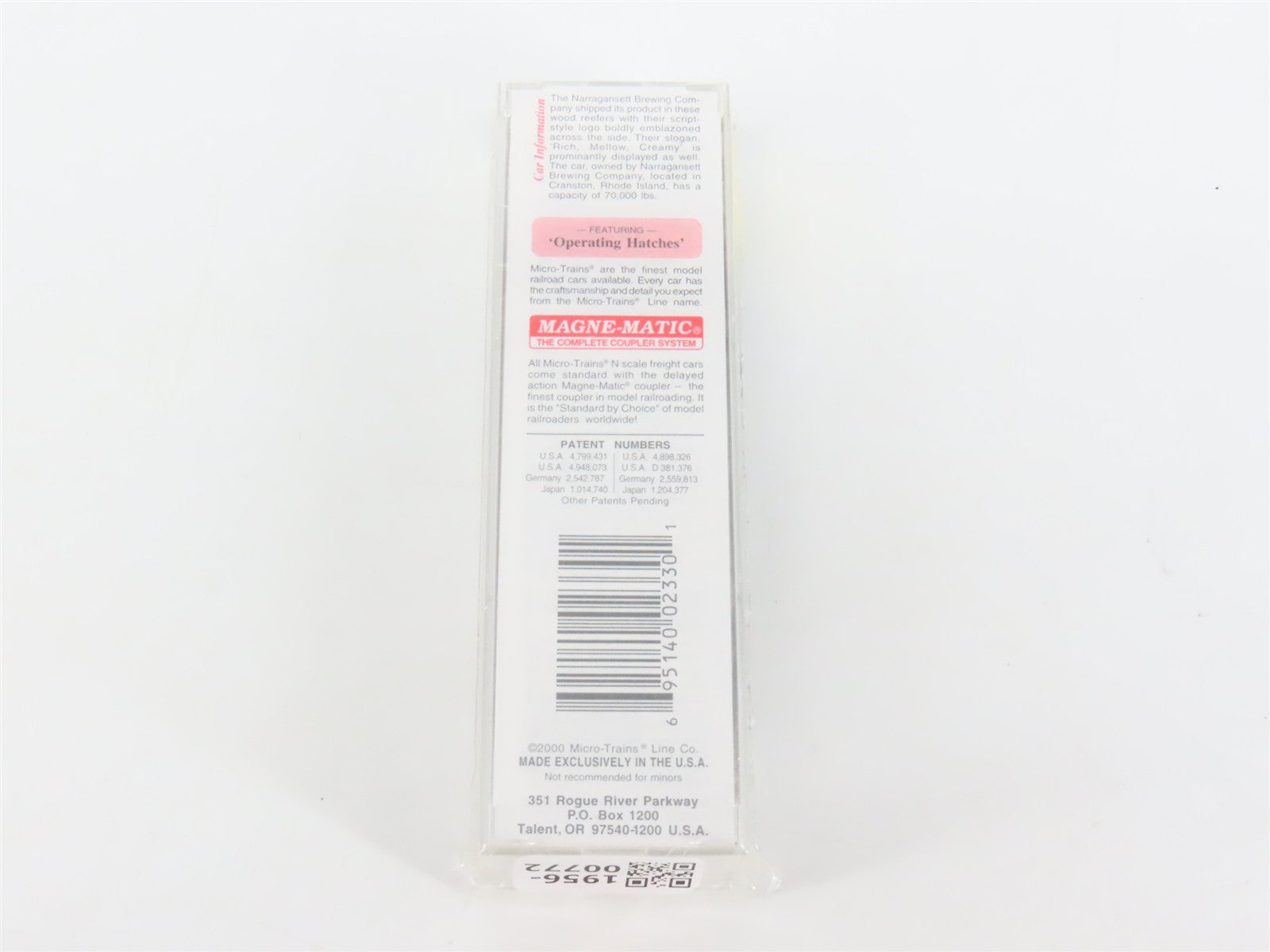N Scale Micro-Trains MTL 49220 Narragansett 40' Double-Sheathed Wood Reefer RTR