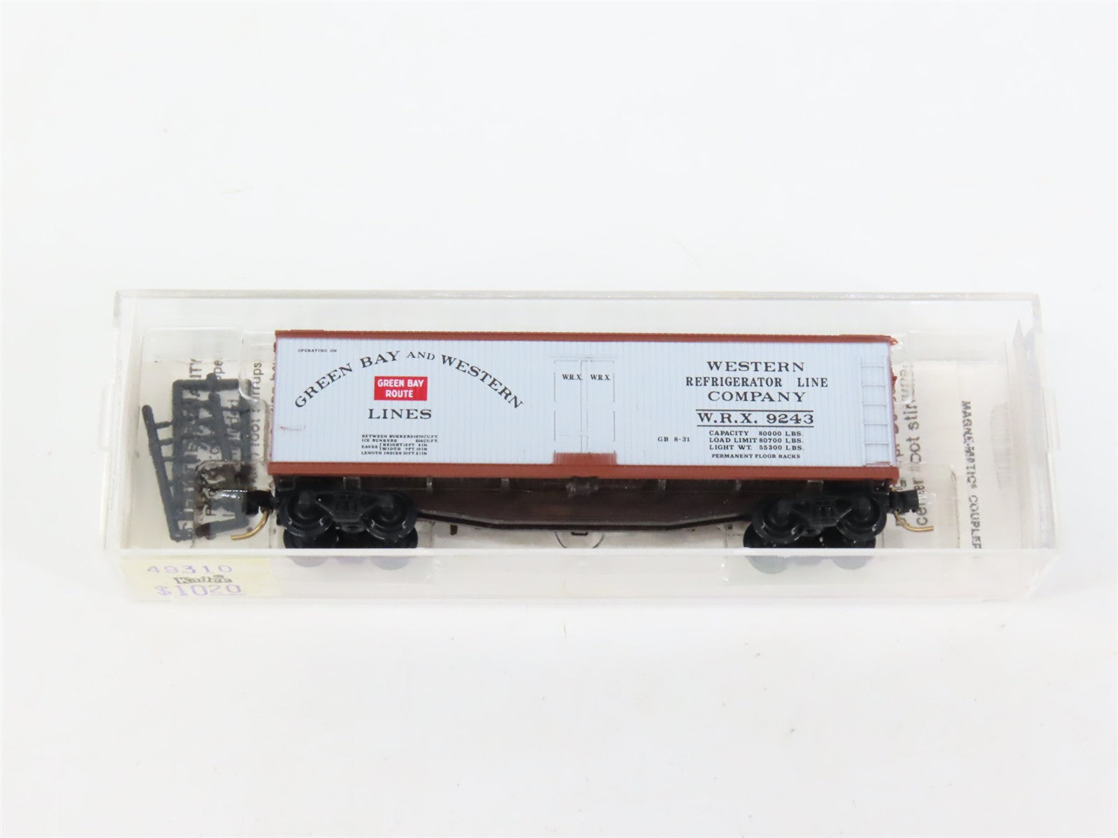 N Scale Micro-Trains MTL 49310 Green Bay & Western 40' Wood-Sheathed Reefer RTR