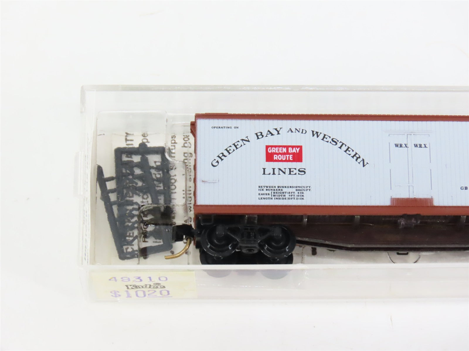 N Scale Micro-Trains MTL 49310 Green Bay & Western 40' Wood-Sheathed Reefer RTR