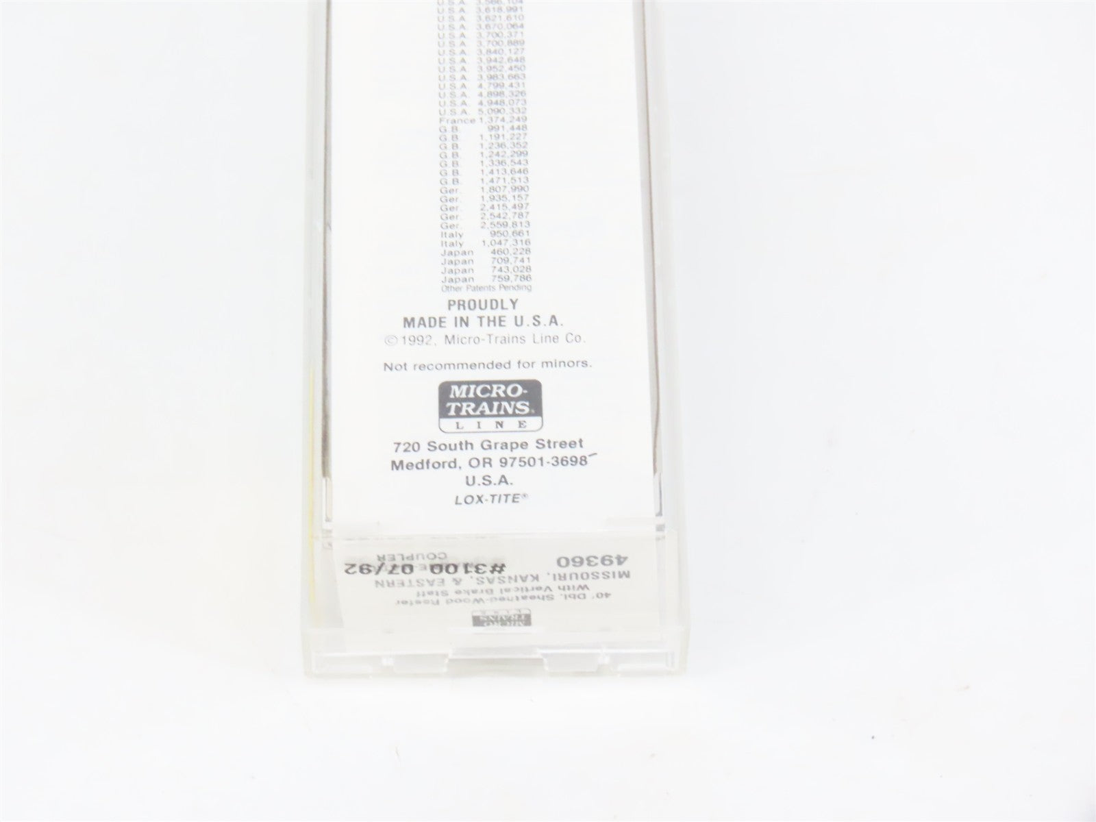 N Scale Micro-Trains MTL 49360 Missouri, Kansas & Eastern 40' Reefer RTR