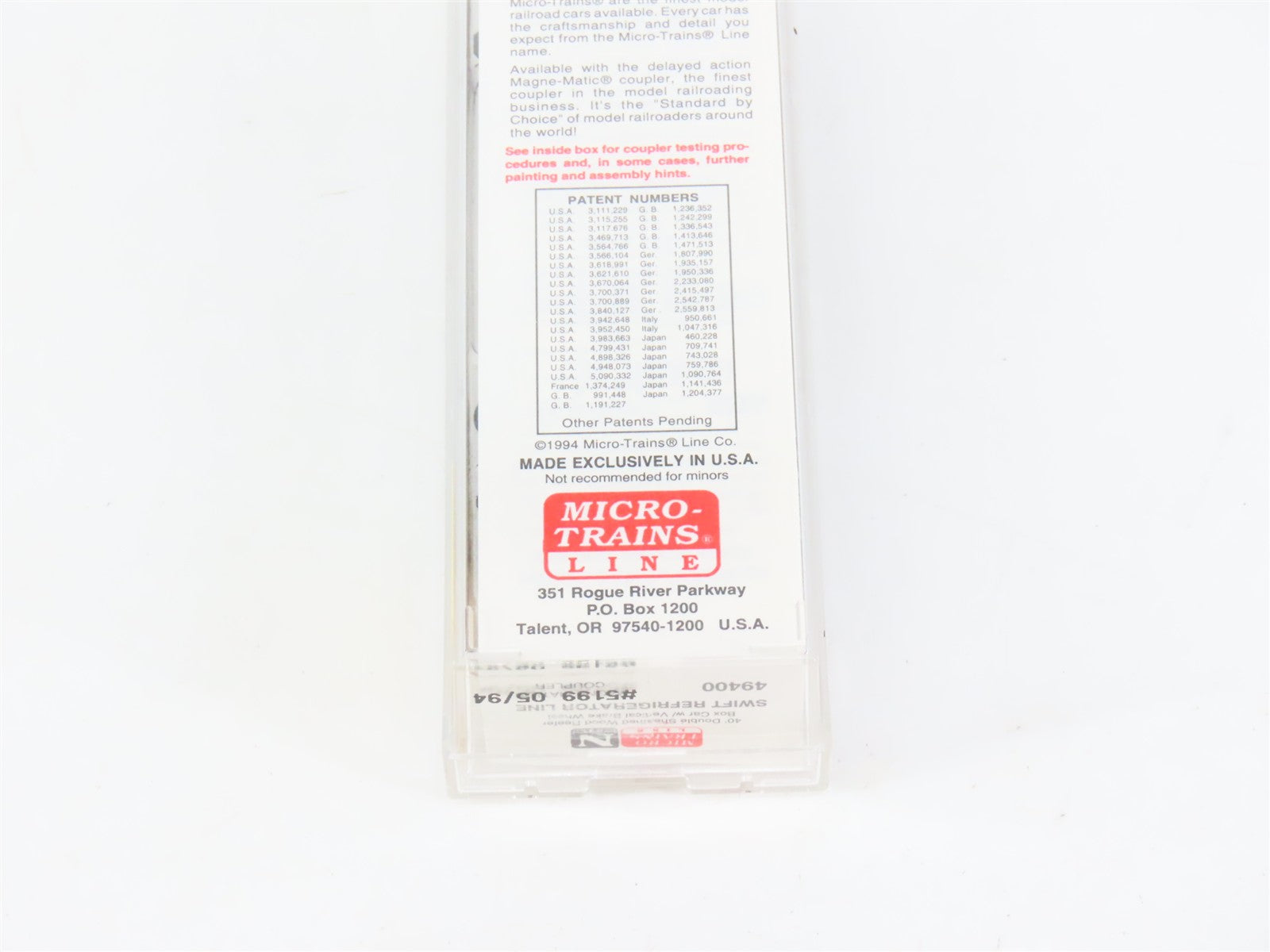 N Scale Micro-Trains MTL 49400 SRLX Swift Refrigerator Line 40' Reefer 5199 RTR