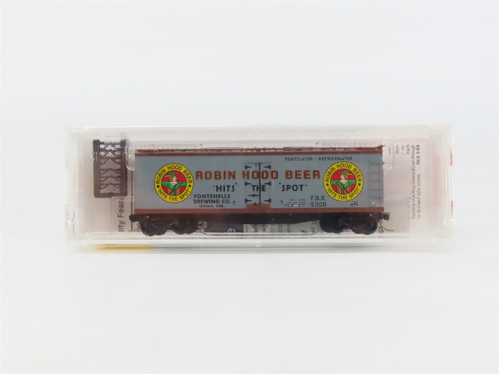 N Scale Micro-Trains MTL 49450 FBX Robin Hood Beer 40' Reefer 5300 RTR