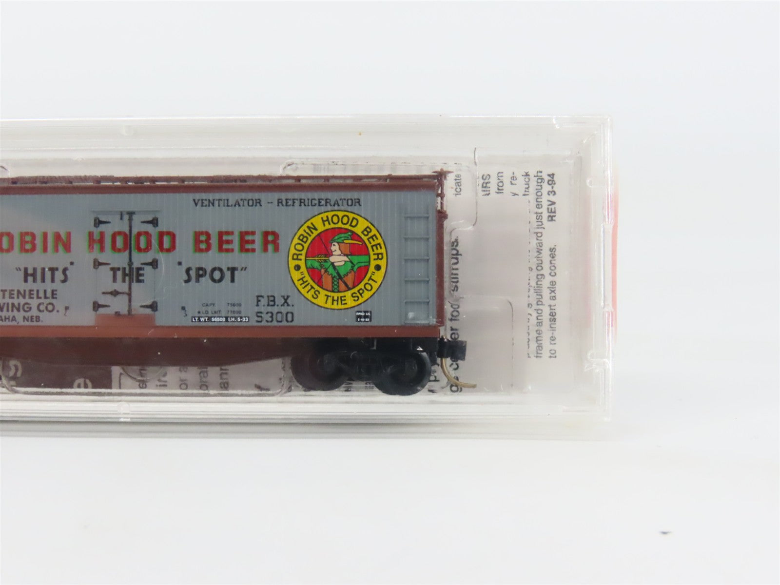 N Scale Micro-Trains MTL 49450 FBX Robin Hood Beer 40' Reefer 5300 RTR