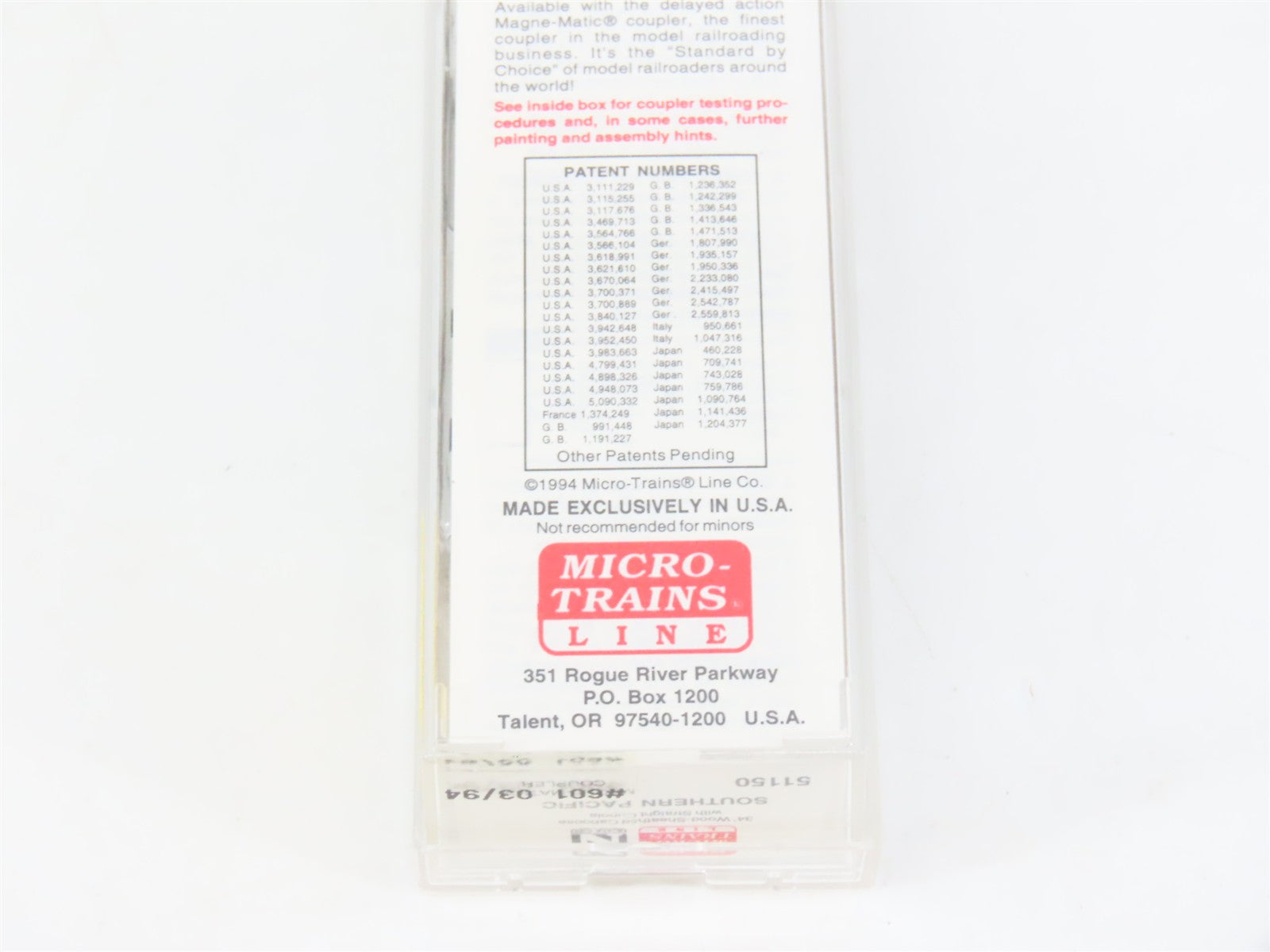 N Scale Micro-Trains MTL 51150 SP Southern Pacific 34' Wood-Sheathed Caboose RTR