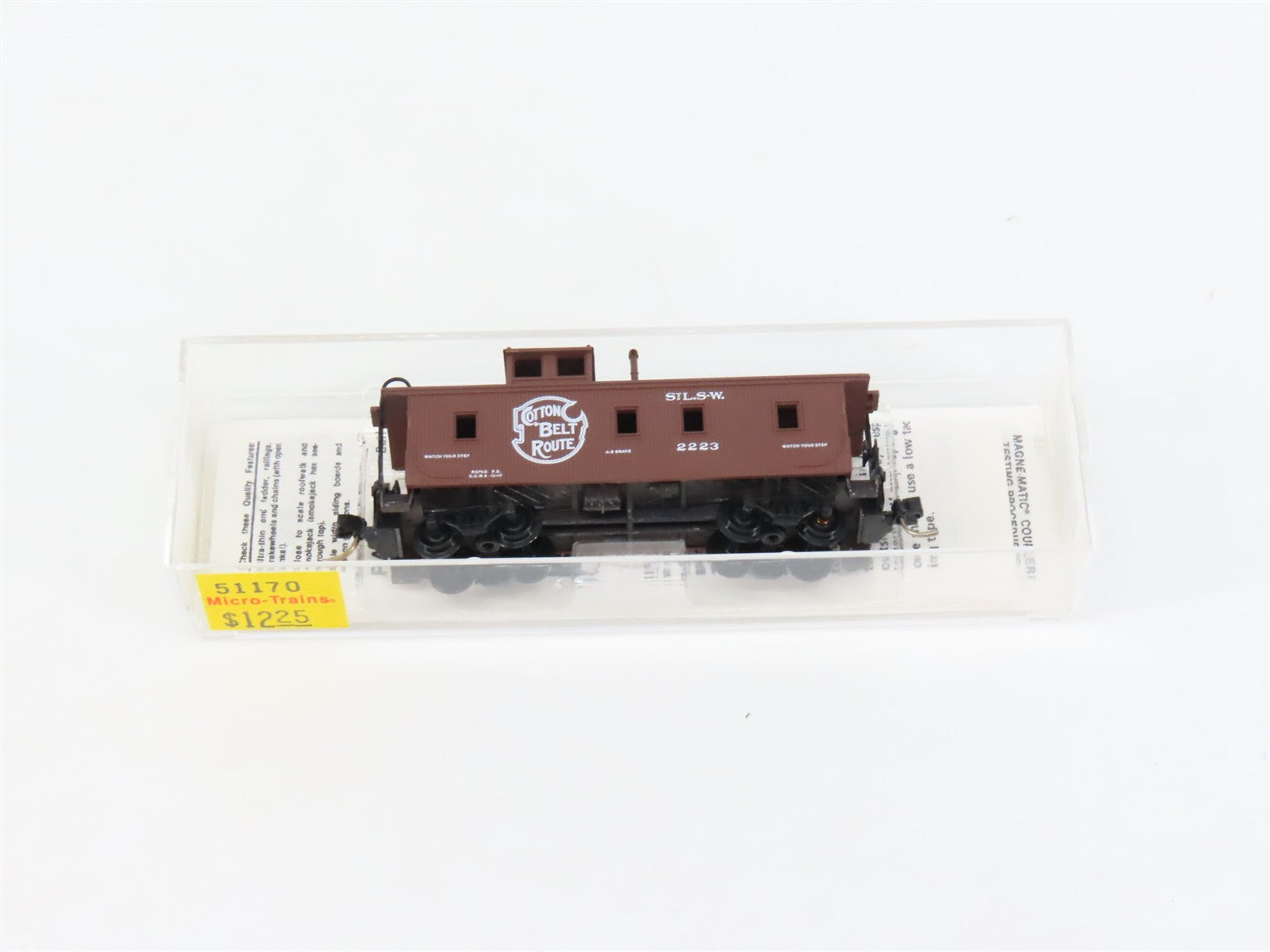 N Scale Micro-Trains MTL 51170 Cotton Belt Route 34' Wood-Sheathed Caboose RTR