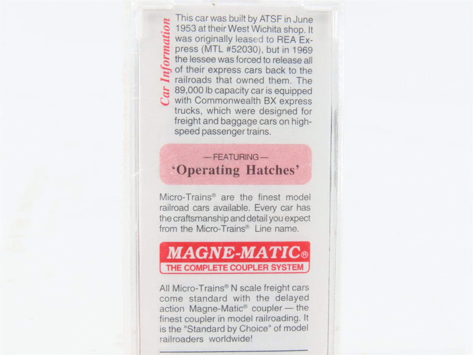 N Scale Micro-Trains MTL 52050 Santa Fe 52' Riveted Steel Express Reefer RTR