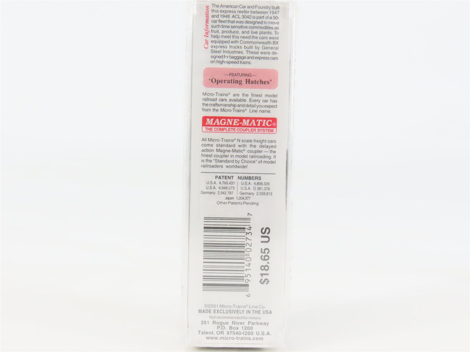 N Scale Micro-Trains MTL 52040 ACL Atlantic Coast Line 52' Reefer 3042 RTR