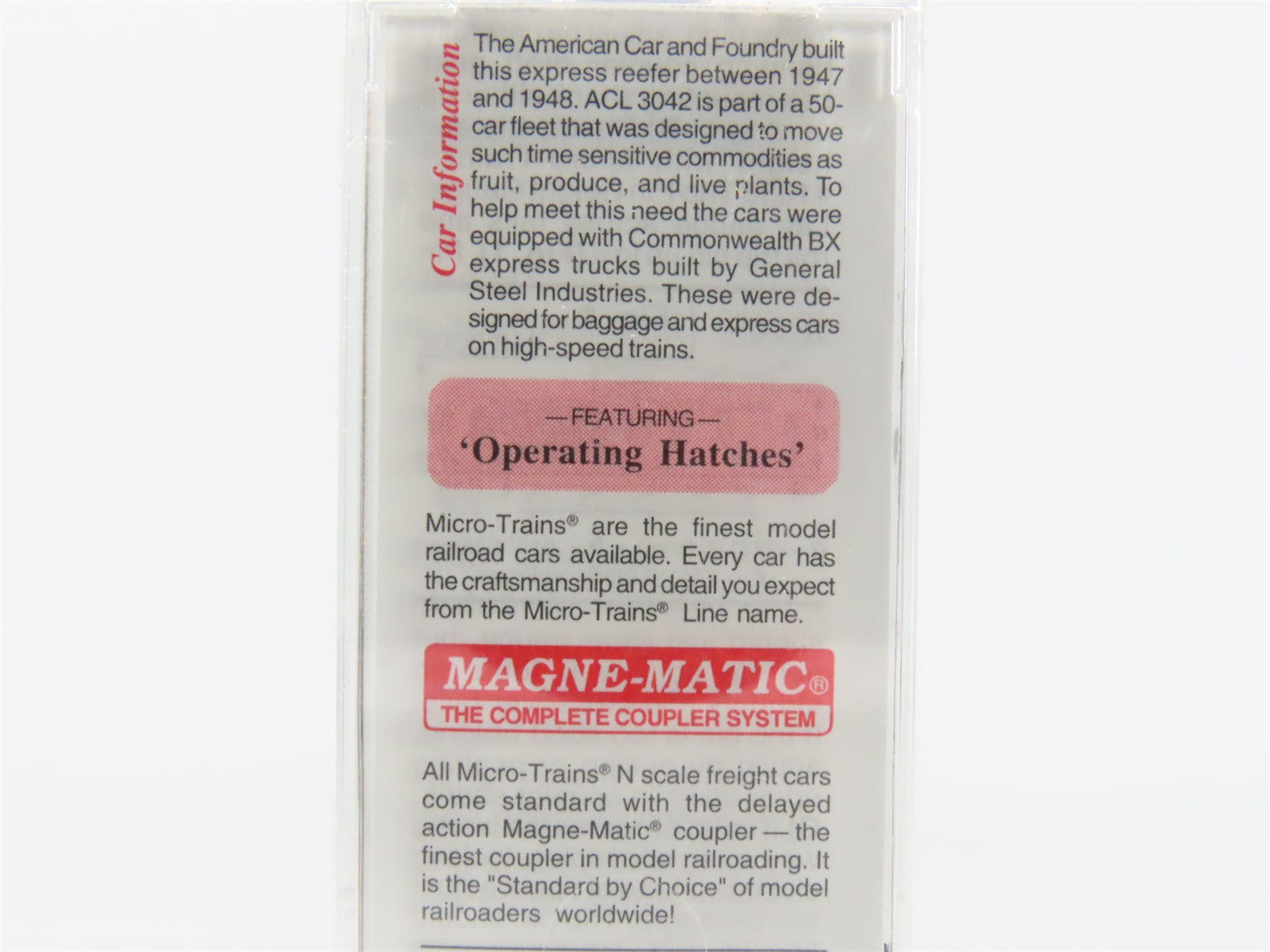 N Scale Micro-Trains MTL 52040 ACL Atlantic Coast Line 52' Reefer 3042 RTR