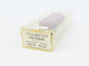 N Scale Micro-Trains MTL 55010 Santa Fe 33' 2-Bay Offset Side Twin Hopper RTR