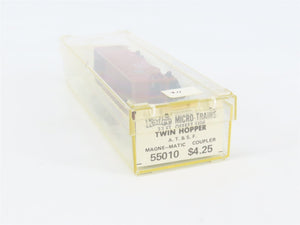 N Scale Micro-Trains MTL 55010 Santa Fe 33' 2-Bay Offset Side Twin Hopper RTR
