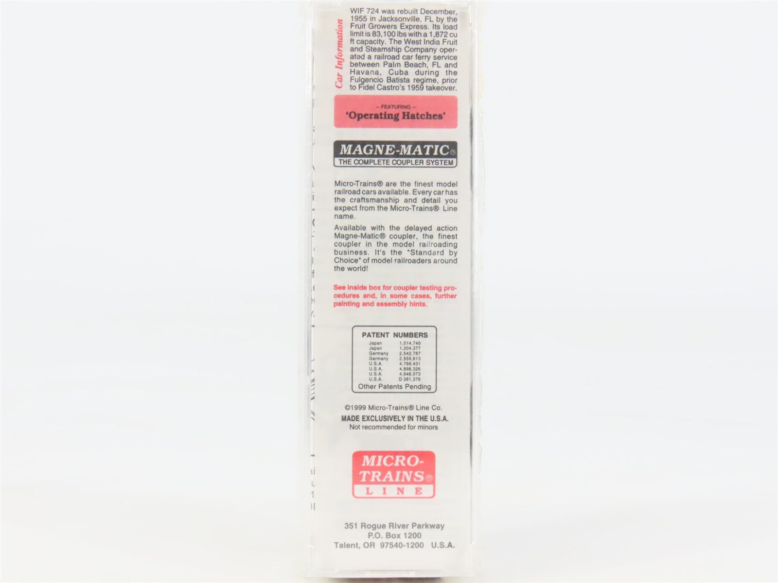N Scale Micro-Trains MTL 49510 West India Fruit & Steamship Company Reefer RTR