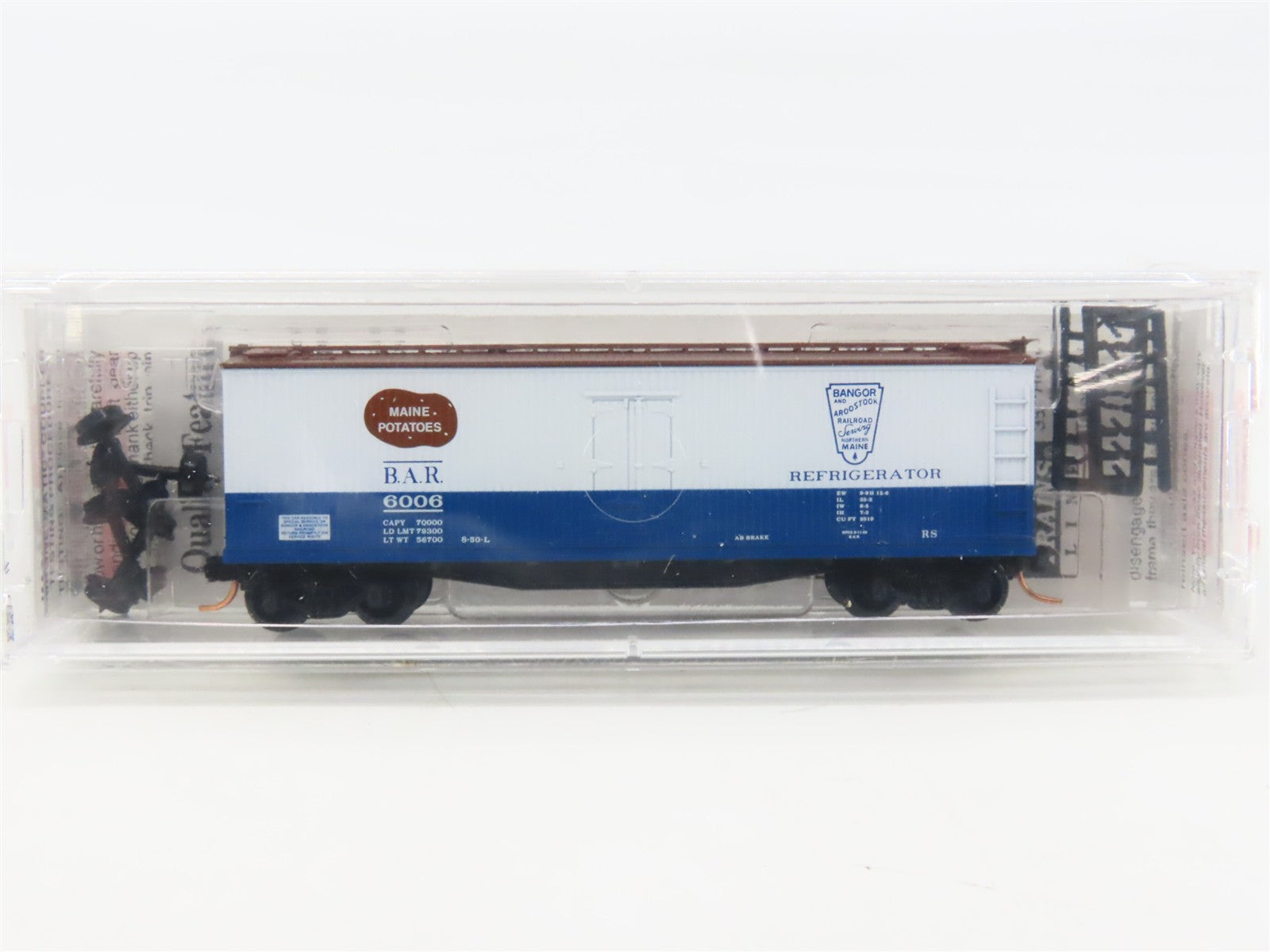 N Scale Micro-Trains MTL 49550 BAR Bangor & Aroostook 40' Reefer 6006 RTR