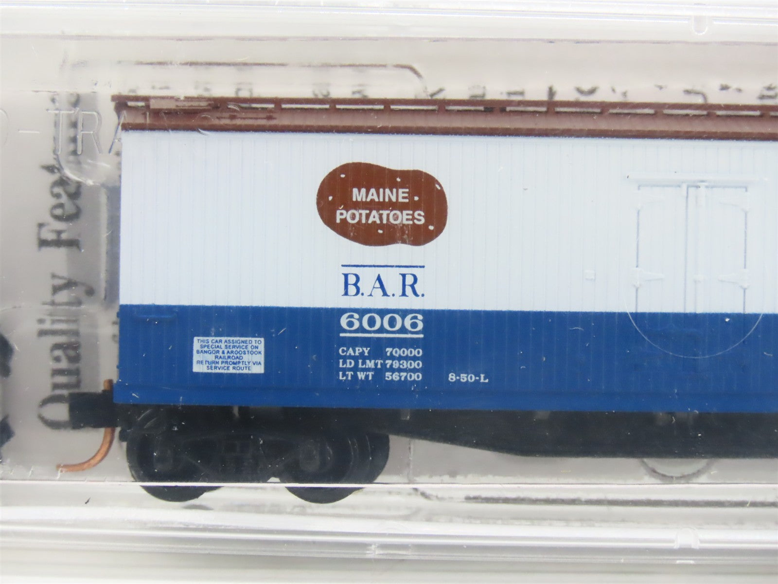 N Scale Micro-Trains MTL 49550 BAR Bangor & Aroostook 40' Reefer 6006 RTR
