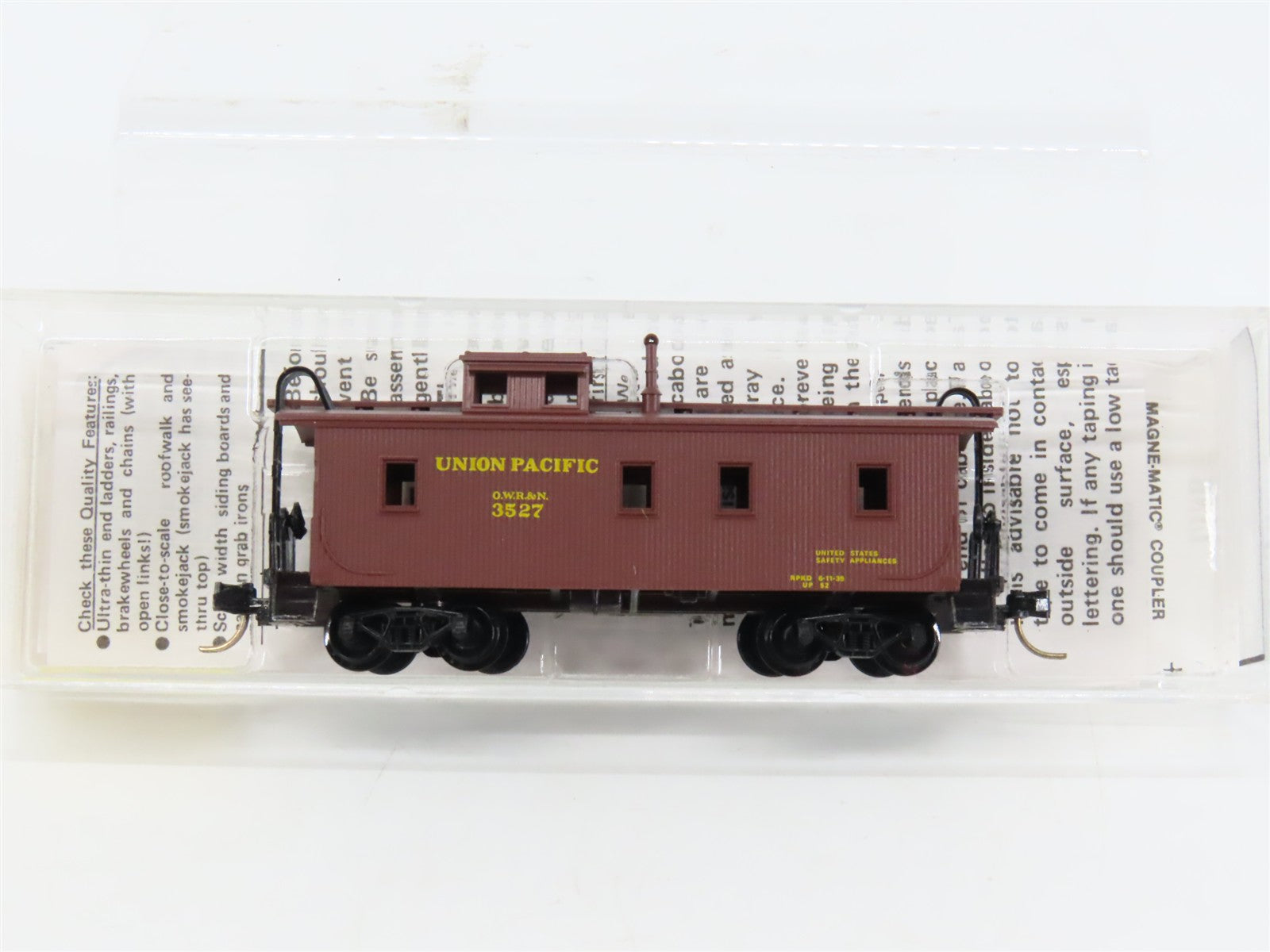 N Scale Micro-Trains MTL 50010 UP Union Pacific Wood-Sheathed Caboose 3527 RTR