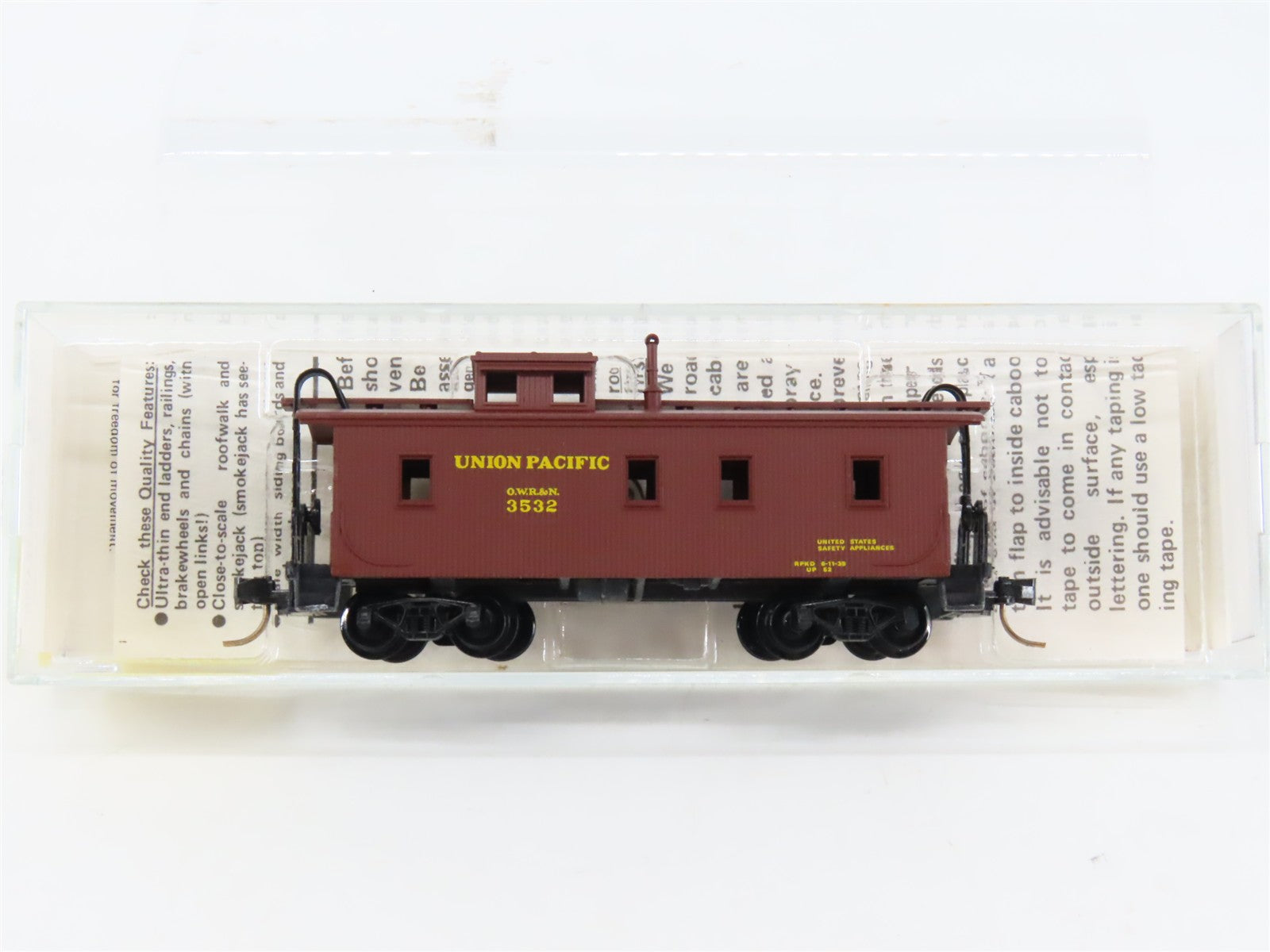 N Scale Micro-Trains MTL 50010 UP Union Pacific 34' Wood-Sheathed Caboose RTR