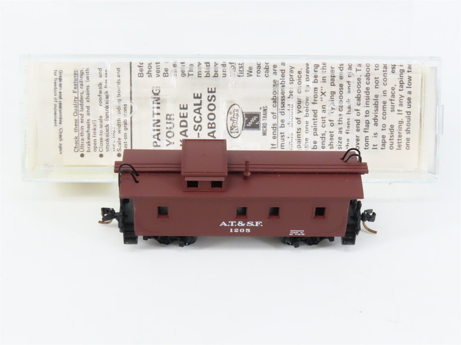 N Scale Micro-Trains MTL 50040 ATSF Santa Fe 34' Wood-Sheathed Caboose 1205 RTR