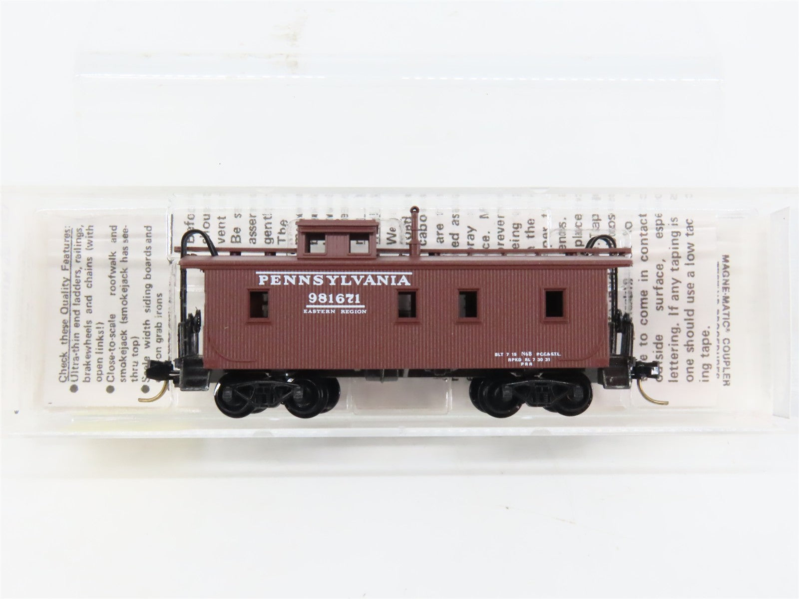 N Scale Micro-Trains MTL 50020 PRR Pennsylvania 34' Wood-Sheathed Caboose RTR