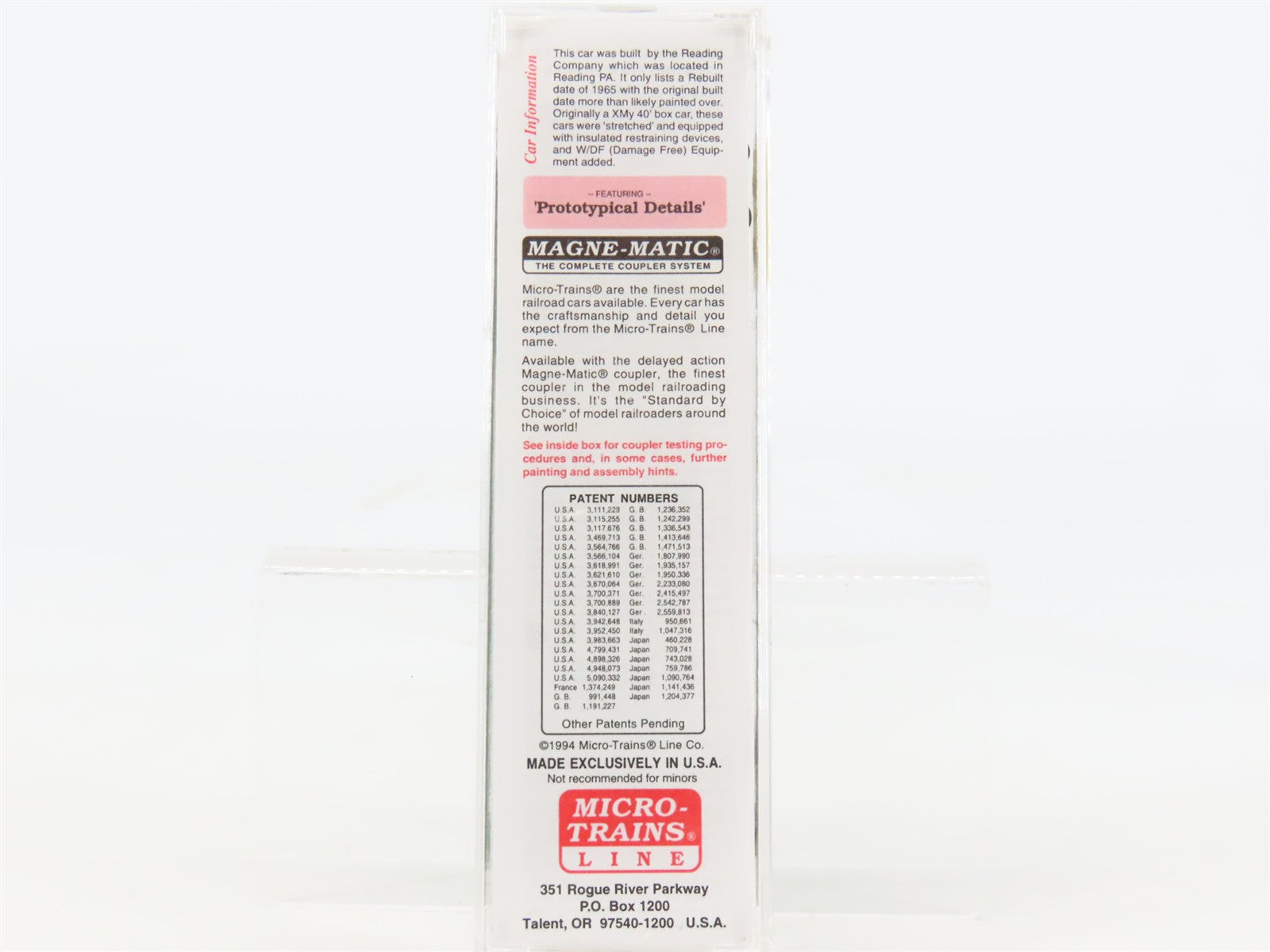 N Scale Micro-Trains MTL 32320 RDG Reading 50' Plug Door Box Car 17059 RTR