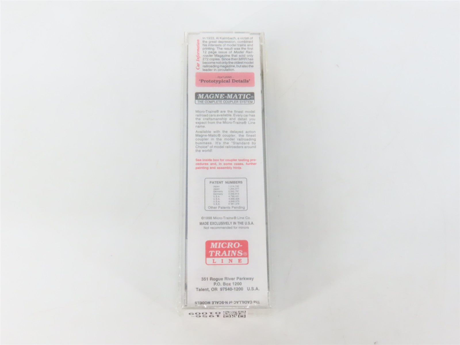N Scale Micro-Trains MTL 32360 MR Model Railroader 50' Plug Door Box Car RTR