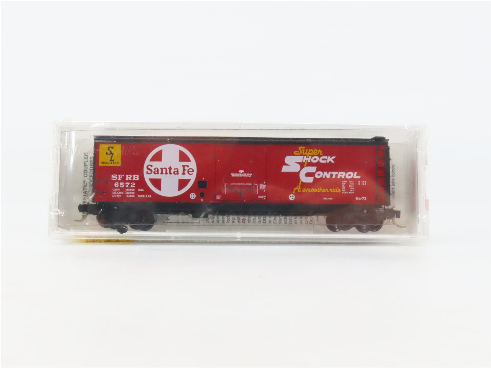 N Scale Micro-Trains MTL 32350 SFRB Santa Fe 50' Plug Door Box Car 6572 RTR