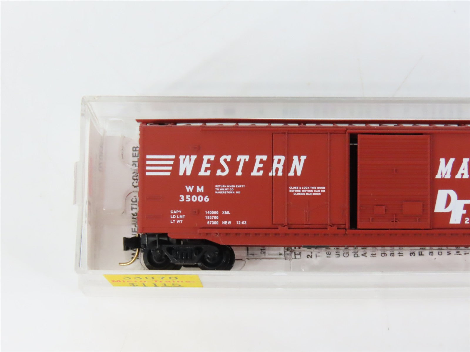 N Scale Micro-Trains MTL 33070 WM Western Maryland 50' Box Car 35006 RTR
