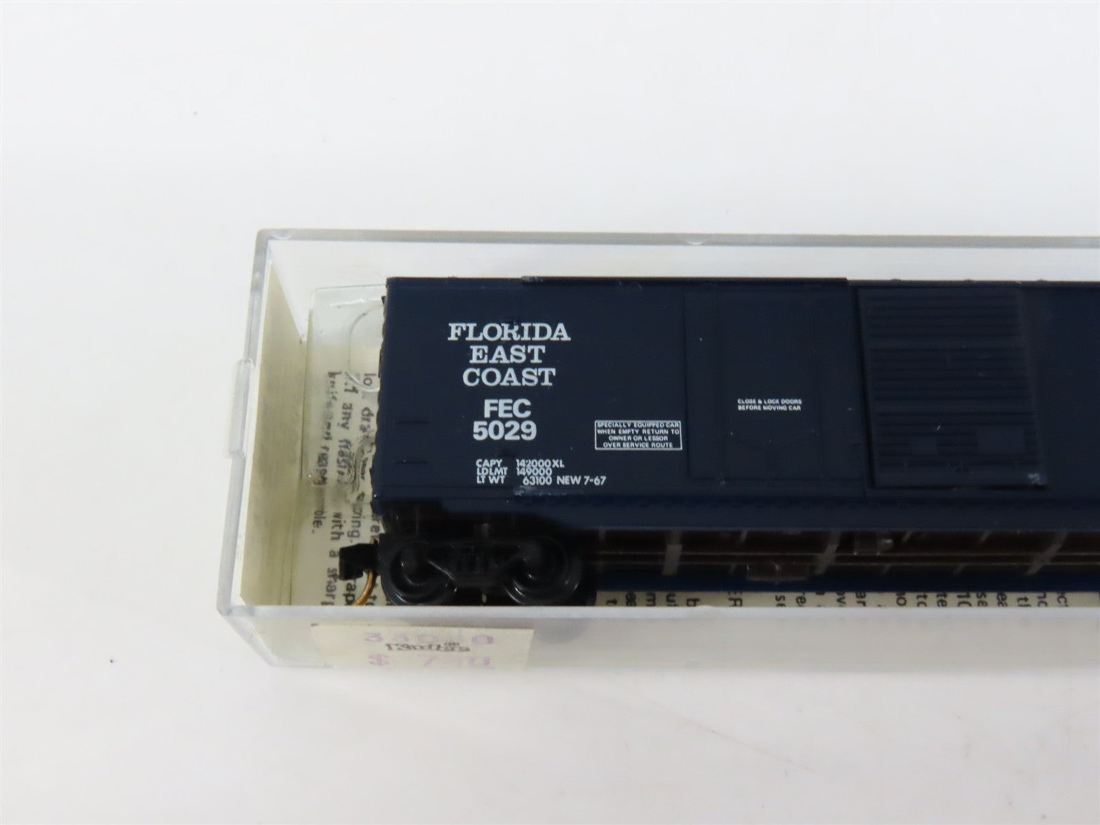 N Scale Micro-Trains MTL 33080 FEC Florida East Coast 50' Box Car 5029 RTR