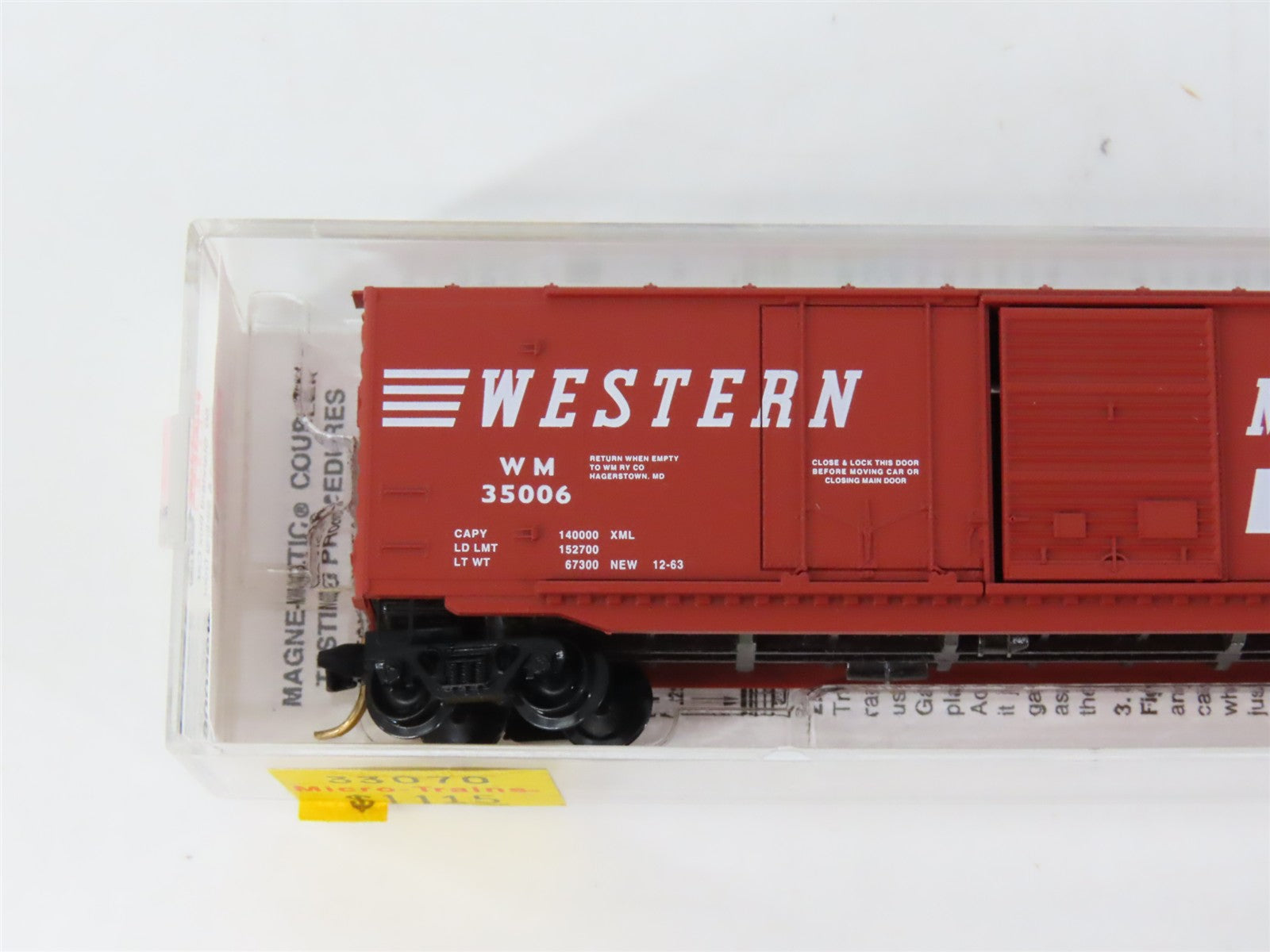 N Scale Micro-Trains MTL 33070 WM Western Maryland 50' Box Car 35006 RTR