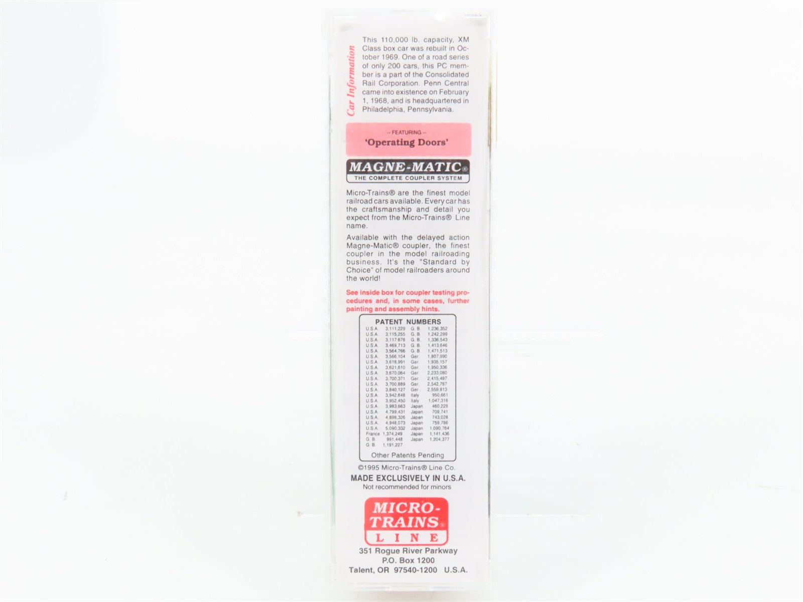 N Scale Micro-Trains MTL 34020 PC Penn Central 50' Box Car 174707 RTR