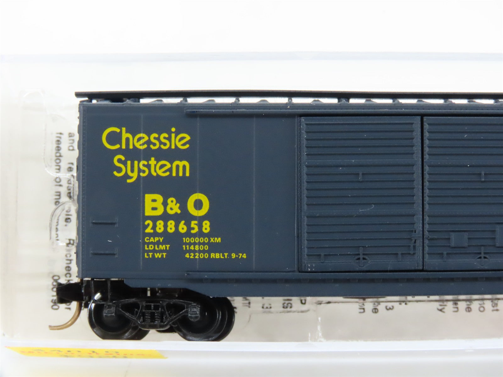 N Scale Micro-Trains MTL 34010 B&O Baltimore & Ohio 50' Box Car 288658 RTR